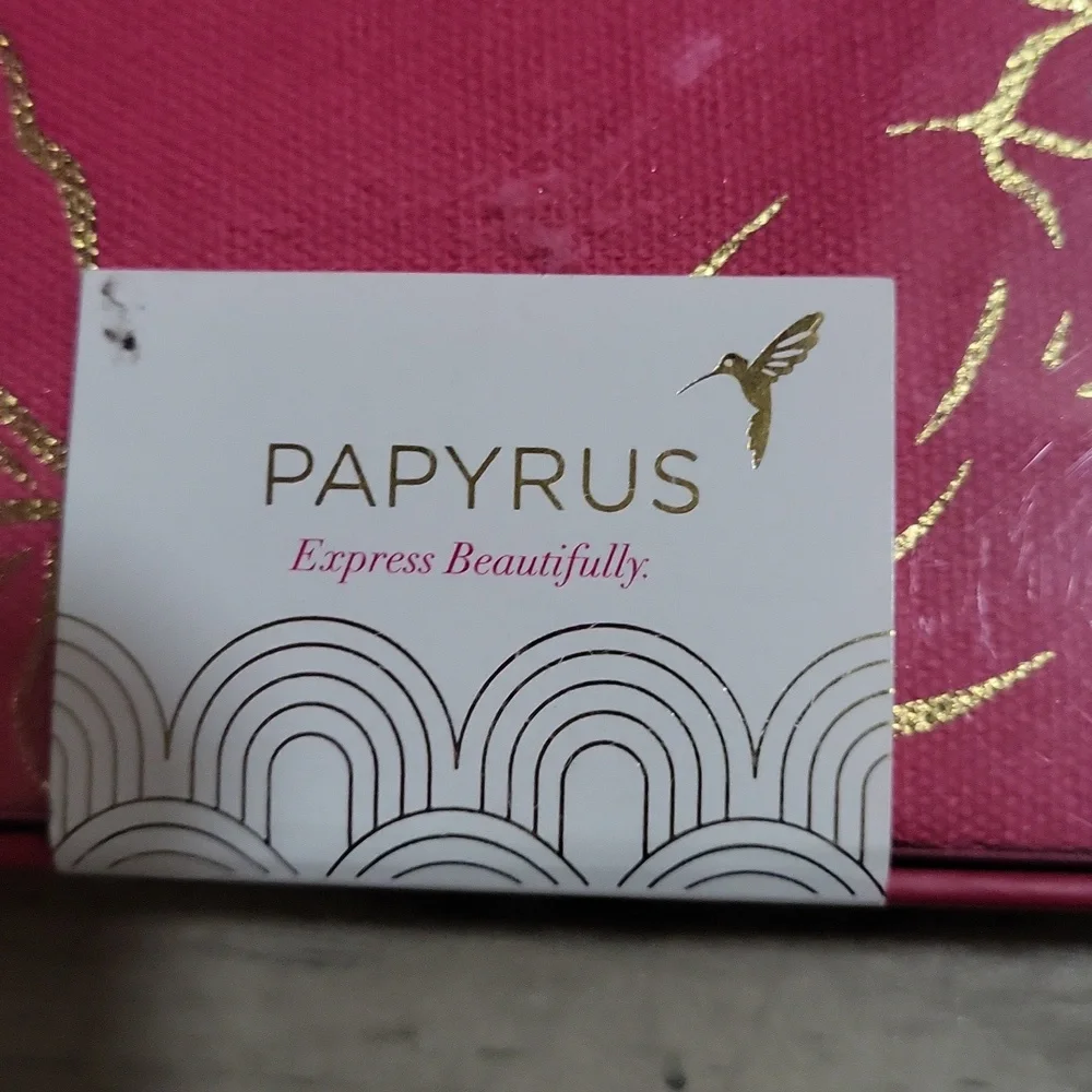 Papyrus Pink Pen and Gold-Accented Zip Pouch Gift Set. NEW.